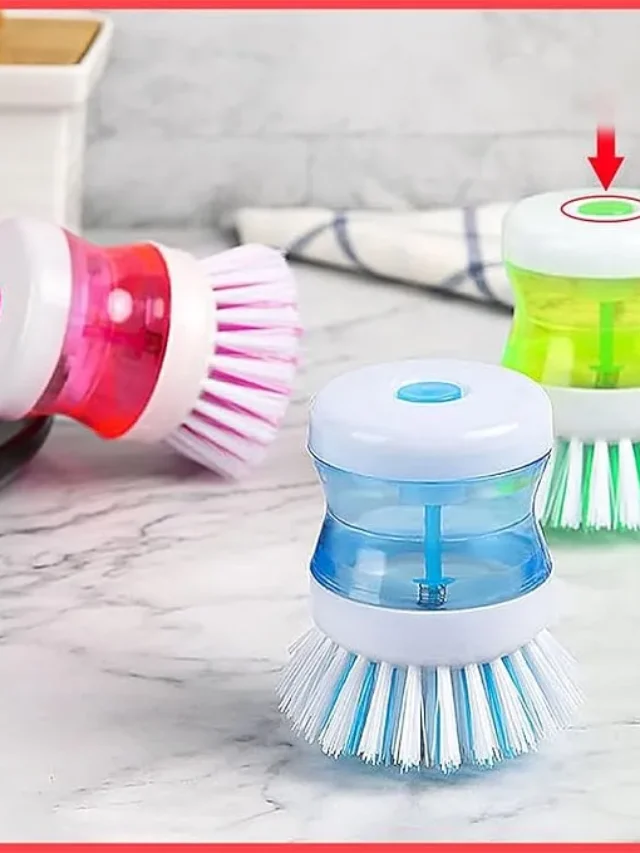 Plastic 2-In-1 Dishwashing Brush Scrub